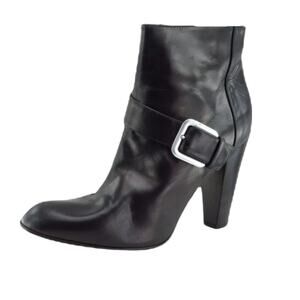 Cole Haan Made in Italy Silver Buckle Short Heeled Boots